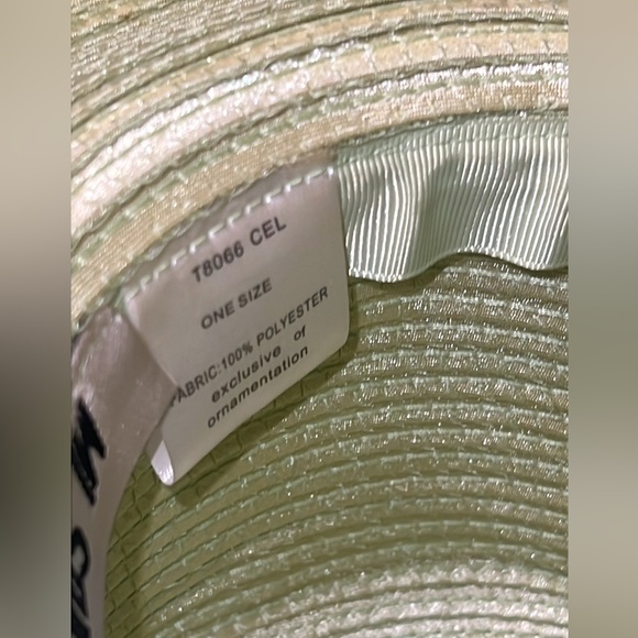 Vintage ML STUDIO Mint Green Hat Rhinestones Feathers one size - Picture 7 of 8